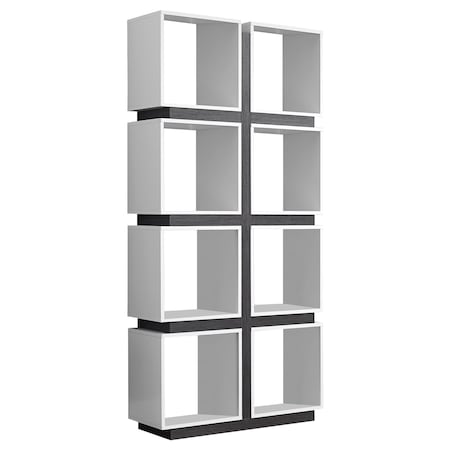 Homeroots 71.25 in. Particle Board & MDF Bookcase with a Hollow Core 333364